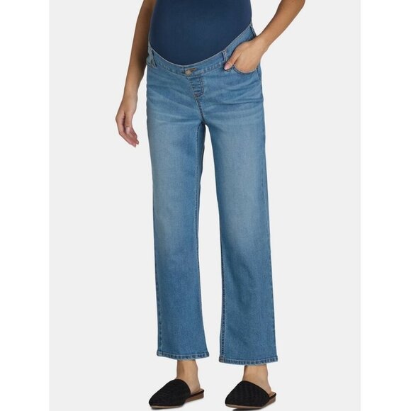 NWT  Time and Tru Maternity SZ XXL (20) Women's Straight Leg Distressed Jeans - Picture 1 of 6